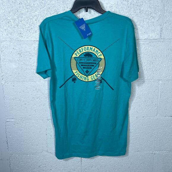 Columbia men's Oro Short Sleeve Graphic T-Shirt - Bright Aqua medium - Picture 1 of 4